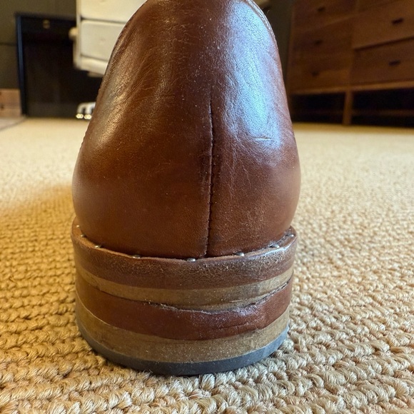 Freda Salvador Brown Leather Lace-Up Flats - Picture 4 of 6